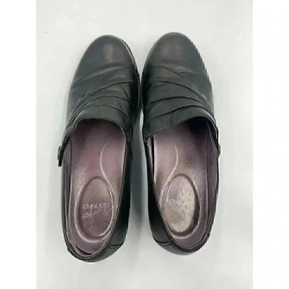 Dansko Aimee Womens Sz 41 US 10.5-11‎ Black Leather Active Wedge Pumps Heels - Picture 5 of 8